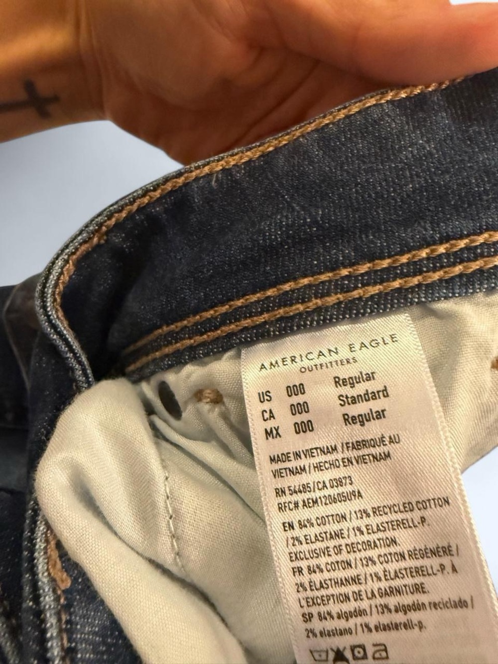 American Eagle Y2K Cargo Kick Boot Flare Jeans 000 - Picture 7 of 7